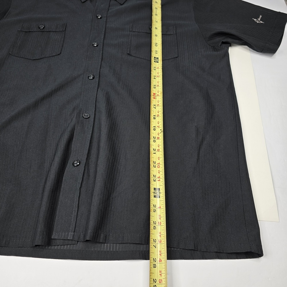 BC Ethic Shirt Mens Large L Black Mesh Panel Retro Rockabilly Y2K Vintage Lounge - Picture 7 of 9